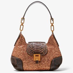 Bancroft Medium Glitter and Python Shoulder Bag
